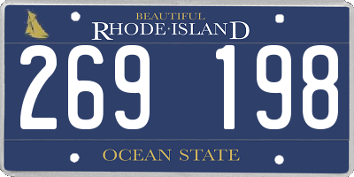 RI license plate 269198