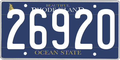 RI license plate 26920