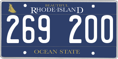 RI license plate 269200