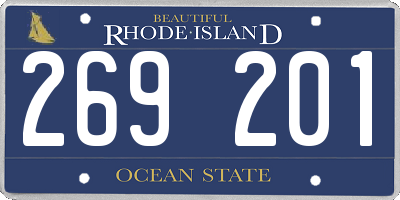 RI license plate 269201