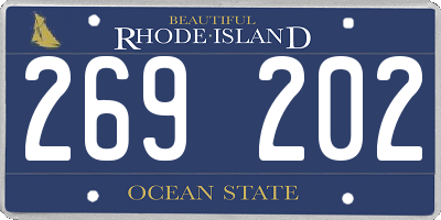 RI license plate 269202