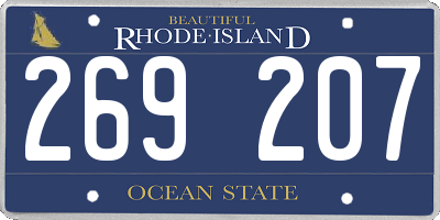 RI license plate 269207