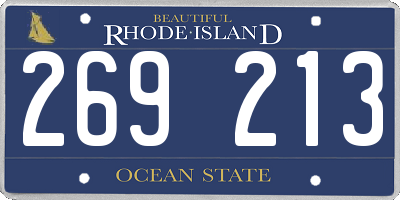 RI license plate 269213