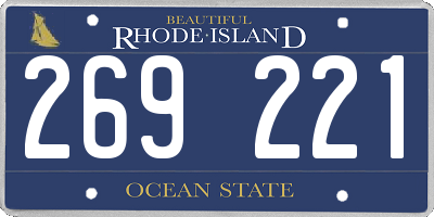 RI license plate 269221