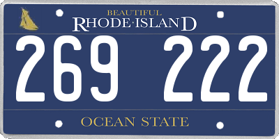 RI license plate 269222