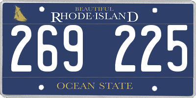 RI license plate 269225