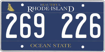 RI license plate 269226