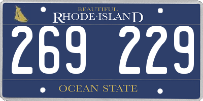 RI license plate 269229