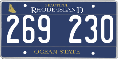 RI license plate 269230