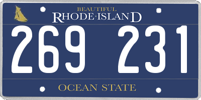 RI license plate 269231