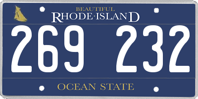 RI license plate 269232