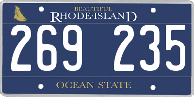RI license plate 269235