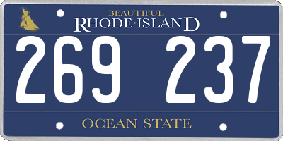 RI license plate 269237