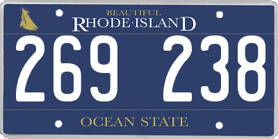 RI license plate 269238