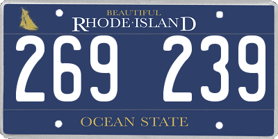 RI license plate 269239