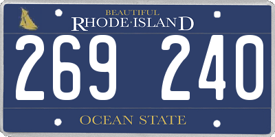 RI license plate 269240