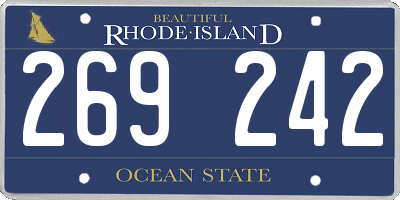 RI license plate 269242
