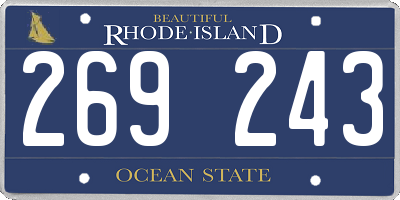 RI license plate 269243