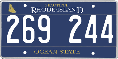 RI license plate 269244