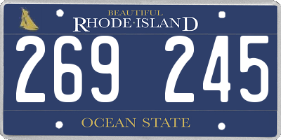 RI license plate 269245
