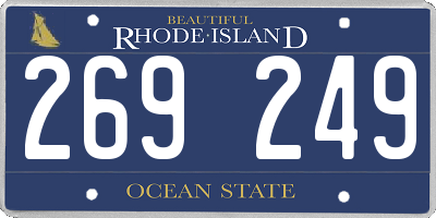 RI license plate 269249