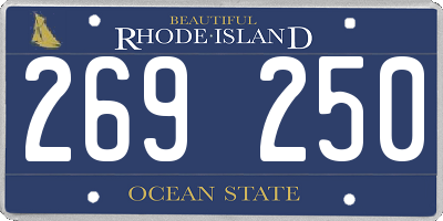 RI license plate 269250