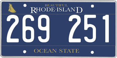 RI license plate 269251