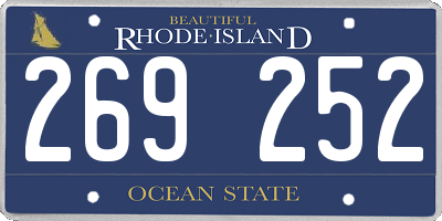 RI license plate 269252