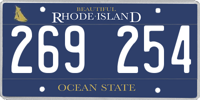 RI license plate 269254