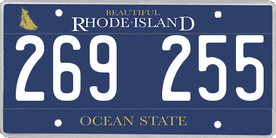 RI license plate 269255