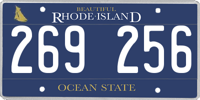 RI license plate 269256