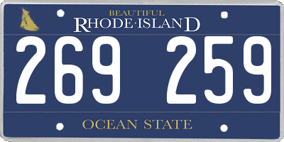 RI license plate 269259