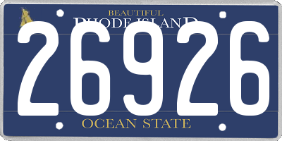 RI license plate 26926