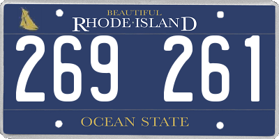 RI license plate 269261