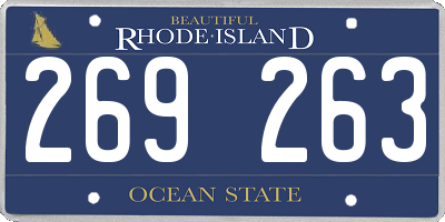 RI license plate 269263