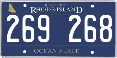 RI license plate 269268