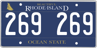 RI license plate 269269