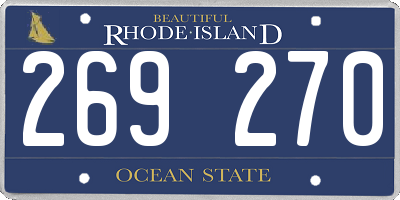 RI license plate 269270
