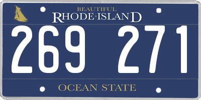 RI license plate 269271