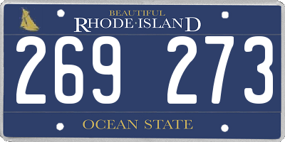 RI license plate 269273