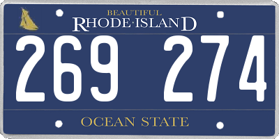 RI license plate 269274