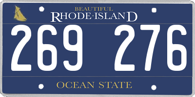 RI license plate 269276