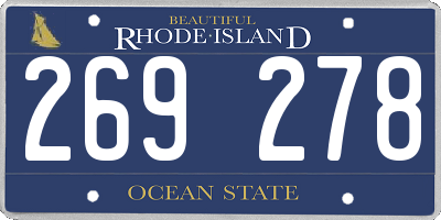 RI license plate 269278