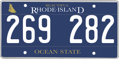 RI license plate 269282