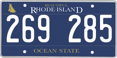 RI license plate 269285