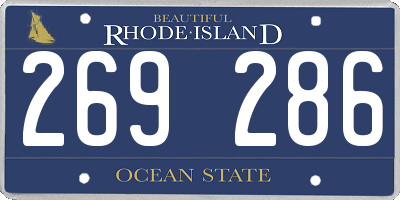 RI license plate 269286