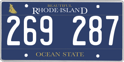 RI license plate 269287