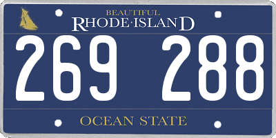 RI license plate 269288