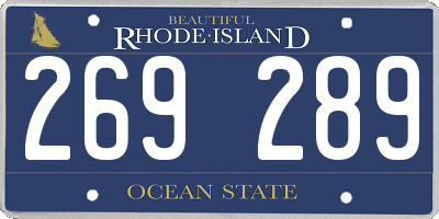 RI license plate 269289