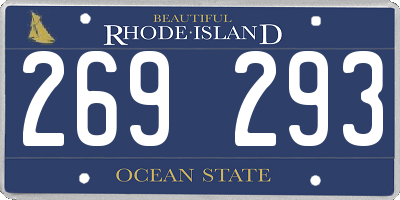 RI license plate 269293